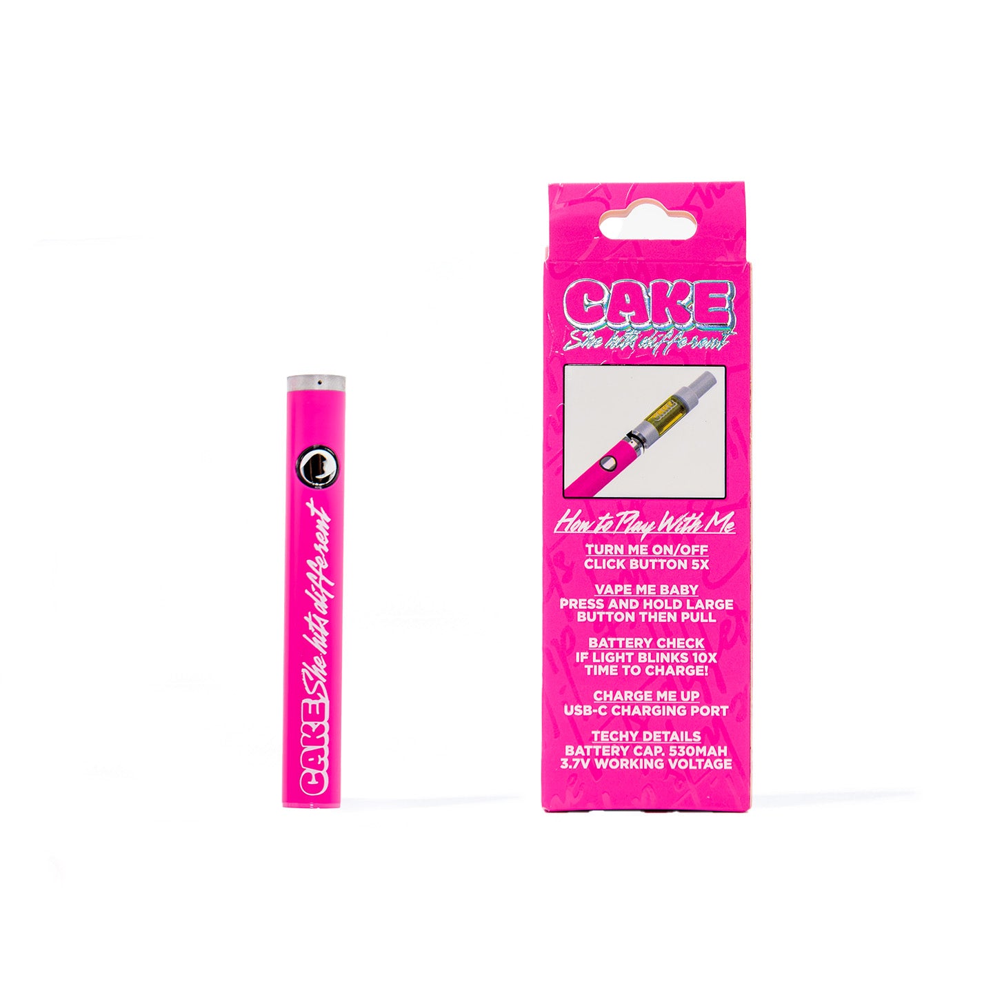 Classic 510 Vape Battery Sleek Design | CAKE Essentials SHE HITS DIFFERENT Classic 510 Vape Battery Sleek Design | CAKE Essentials SHE HITS DIFFERENT