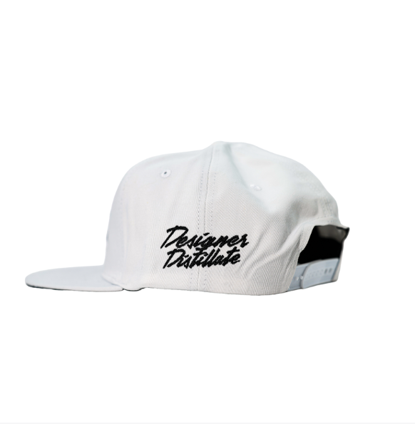 White Flat Bill Hat "She Hits Different"